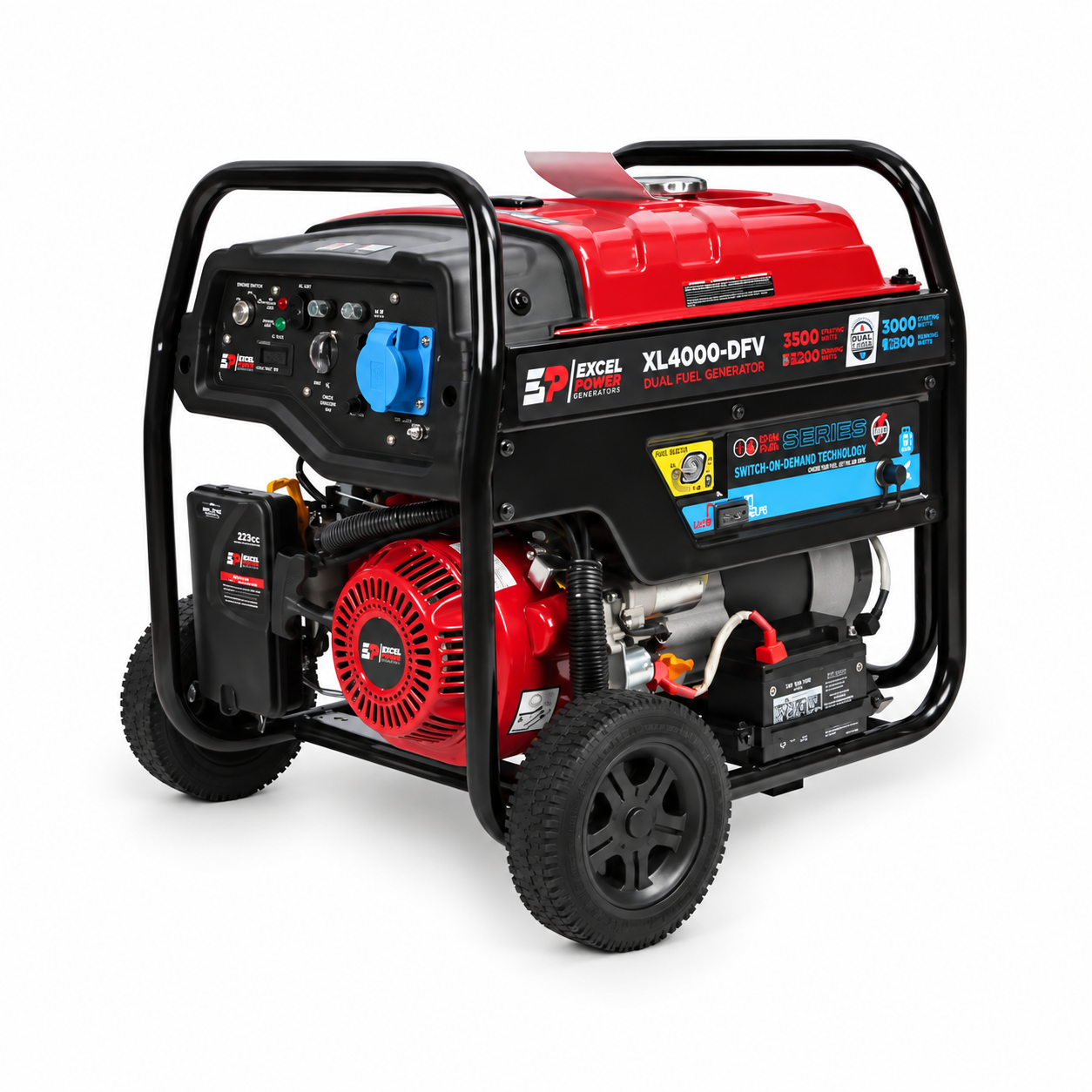 Excel Power XL4000DFV | 3.5kW Dual-Fuel Generator | Petrol & LPG | Electric Start | AVR