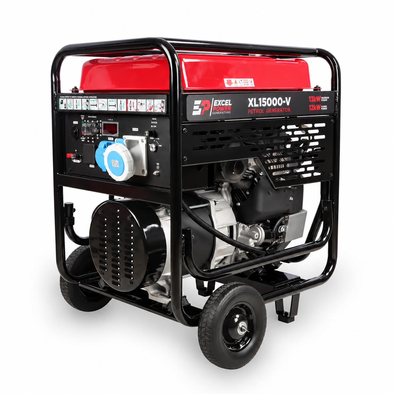 Excel Power XL15000V | 13kW Open Frame Petrol Generator | Electric Start | AVR | 230V