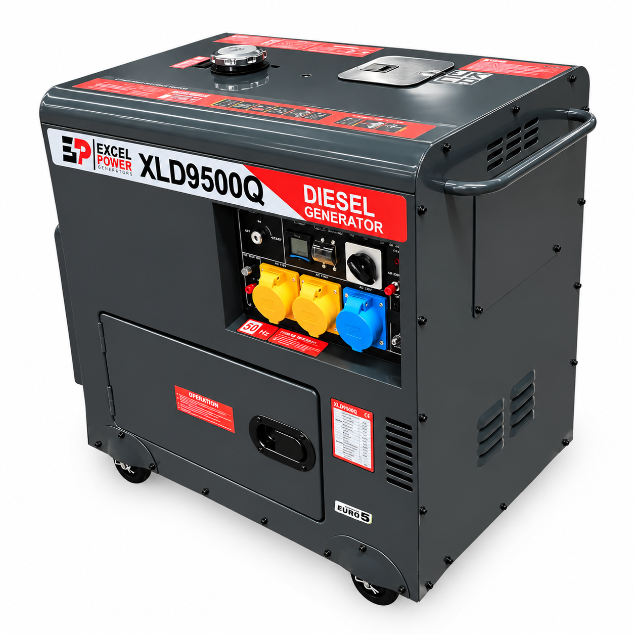 Excel Power XLD9500Q | 6.5kW Diesel Generator | 115V & 230V | Electric Start | AVR