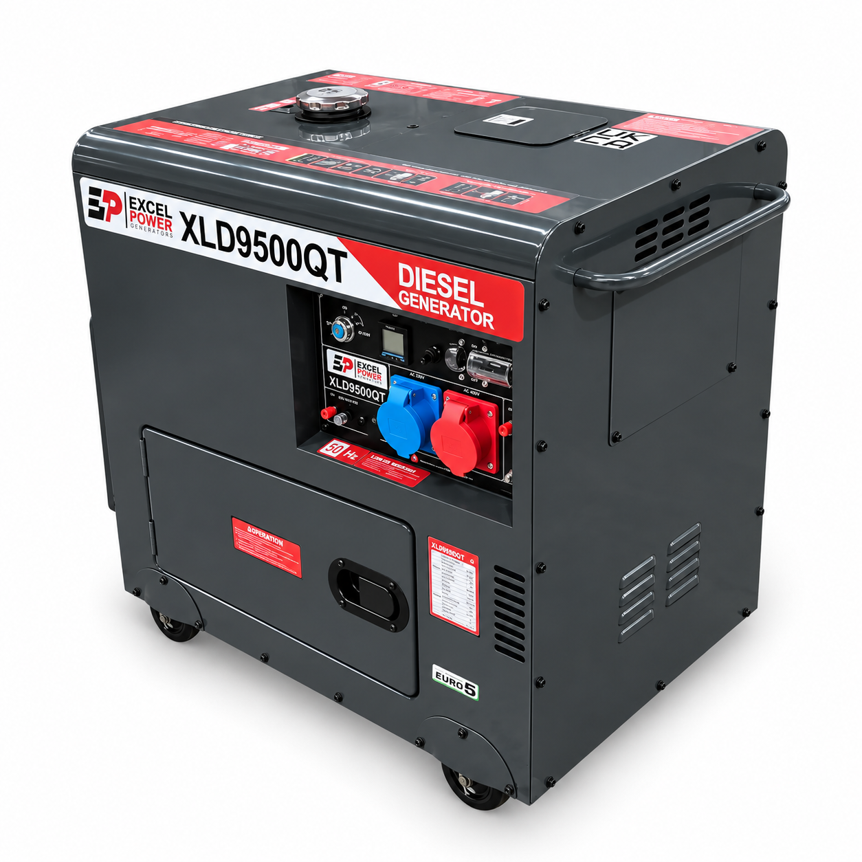 Excel Power XLD9500QT | 6.5kW Three Phase Diesel Generator | 230V & 400V | Electric Start | AVR