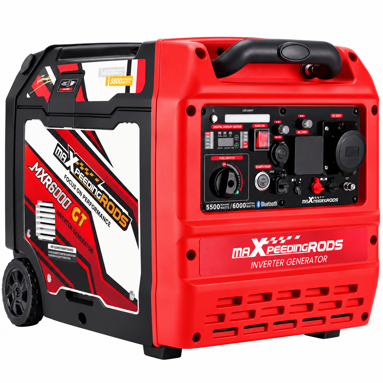 maXpeedingRODS MXR6000 GT | 5.5kW Petrol Inverter Generator | 230V | Electric Start | Bluetooth App Control | Pure Sine Wave